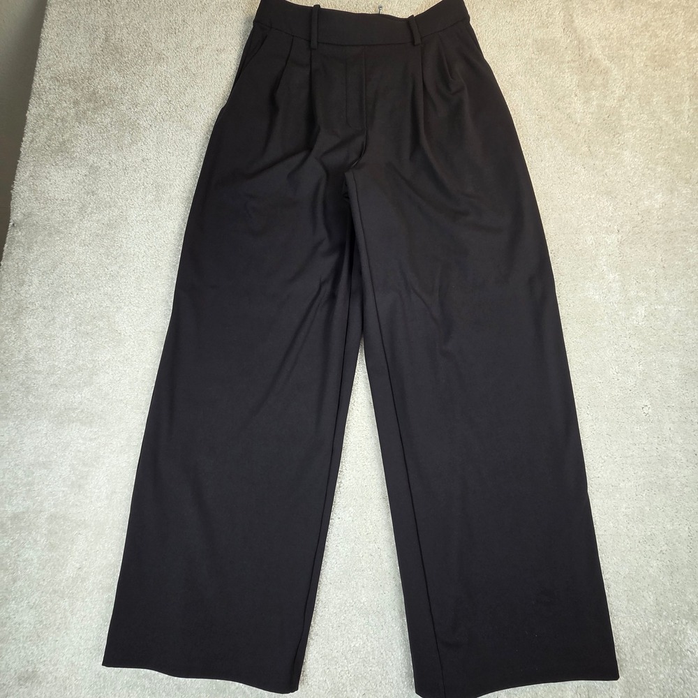 Lululemon Daydrift Wide Leg High Rise Pleated Pants Black LW5HCQS Size M
